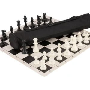 Quiver Chess Set Combination - Triple Weighted Regulation Pieces, Vinyl Chess Board - Quiver Bag